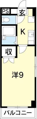 セントラルハイツ(1K/3階)の間取り写真