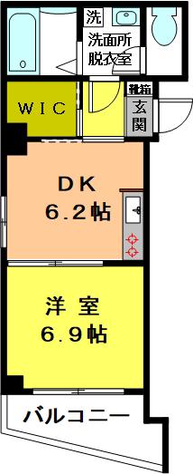 WAVE 21ST CENTURY 千早(1DK/5階)の間取り写真