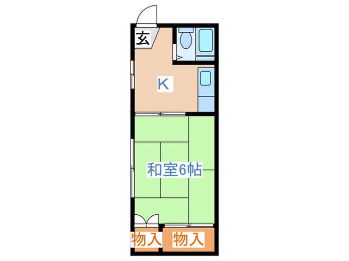 ラフレシア荘(1K/2階)の間取り写真