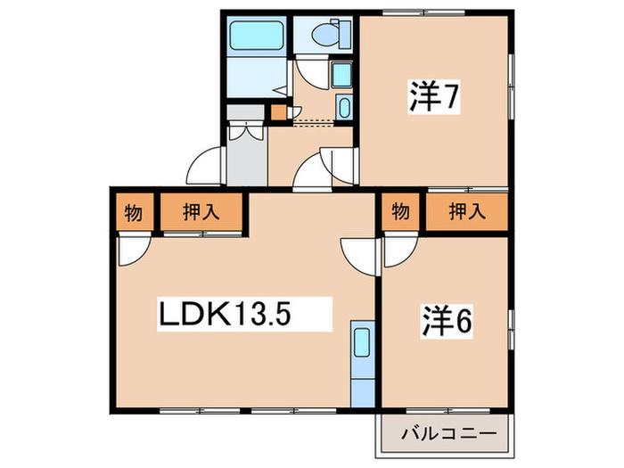 メゾンアイリスA(2LDK/1階)の間取り写真