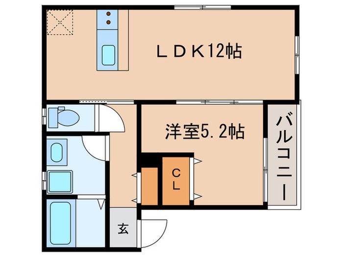 KARIN舞子公園(1LDK/2階)の間取り写真