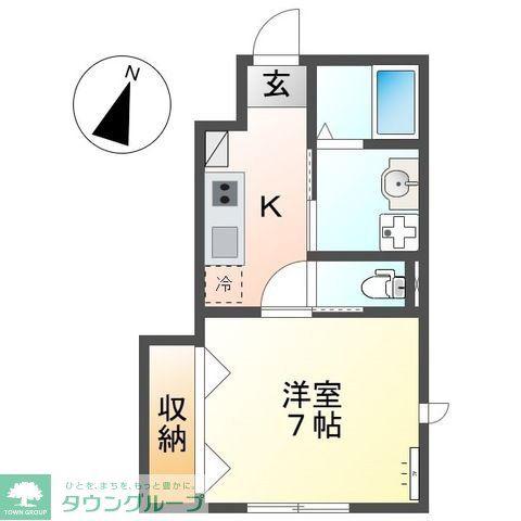 エクレール(1K/1階)の間取り写真