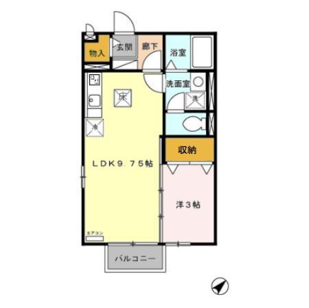 モナリエ飯泉(1LDK/1階)の間取り写真