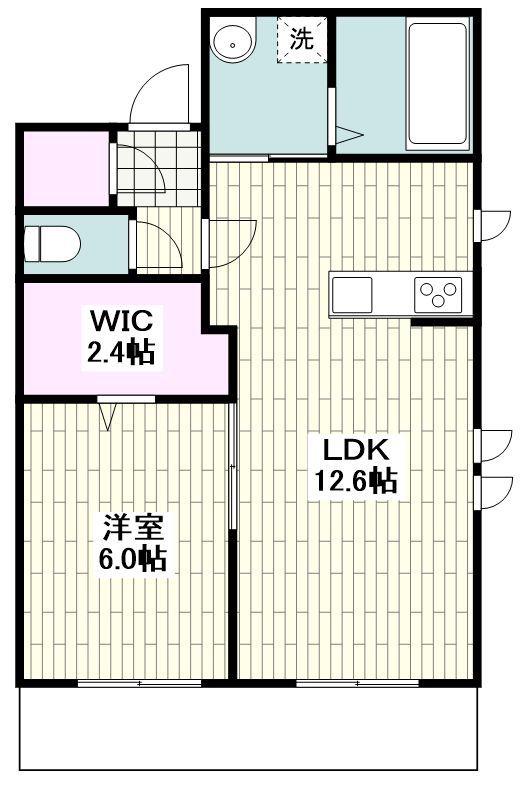 かふう湘南(1LDK/2階)の間取り写真
