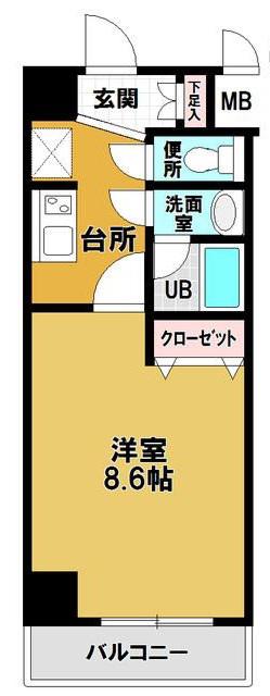 ナンカイパート1(1K/3階)の間取り写真