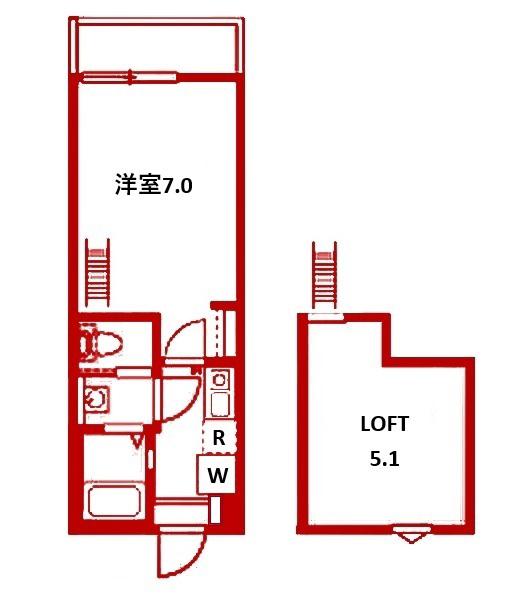 グローブテラス金沢文庫(1K/2階)の間取り写真