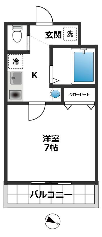 アンプリル押上(1K/4階)の間取り写真