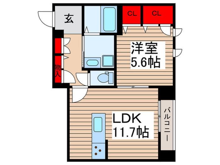 SAKURA TERRACE(1LDK/1階)の間取り写真