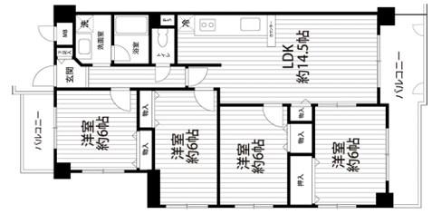ロイヤル神戸山の街(4LDK/2階)の間取り写真