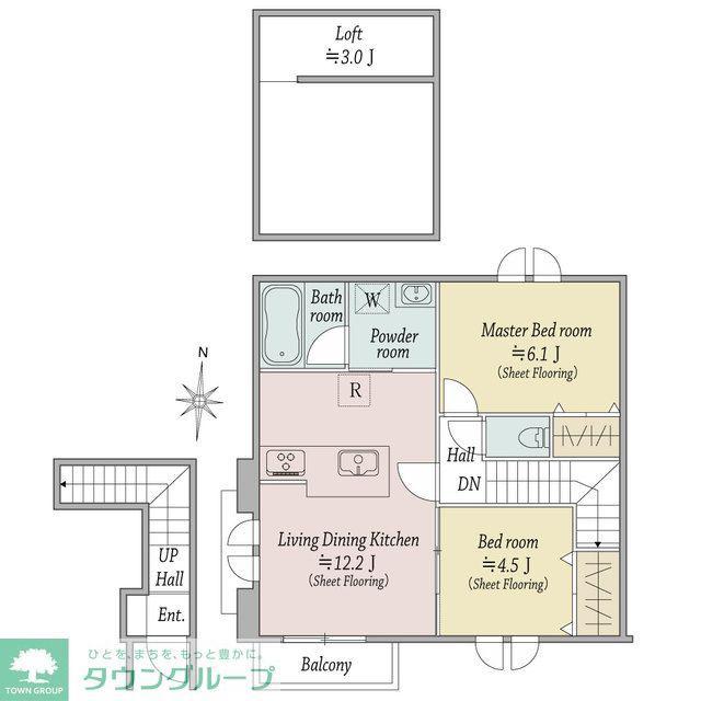 WINDSOR COURT(2LDK/2階)の間取り写真