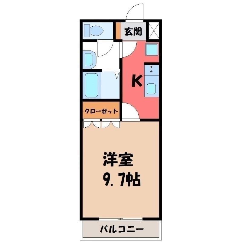 フリーダム(1K/2階)の間取り写真