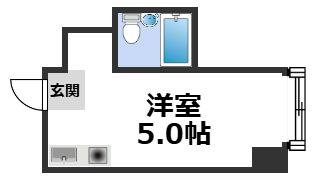 ジオナ深江橋(ワンルーム/6階)の間取り写真