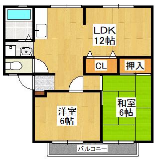 リノハウス(2LDK/2階)の間取り写真