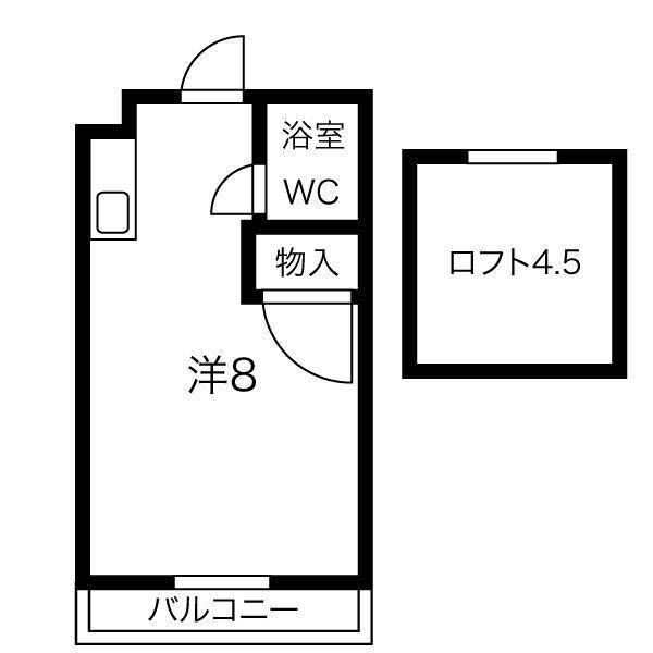 MID18(1K/2階)の間取り写真