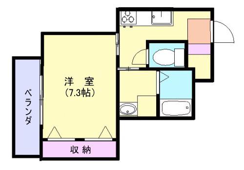 アドバンス南林寺(1K/4階)の間取り写真