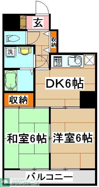アルカディア志木(2DK/4階)の間取り写真