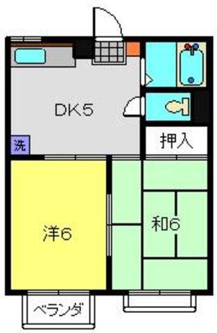 ファミール港南(2DK/3階)の間取り写真
