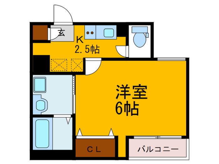 グラシアス上本町(1K/10階)の間取り写真