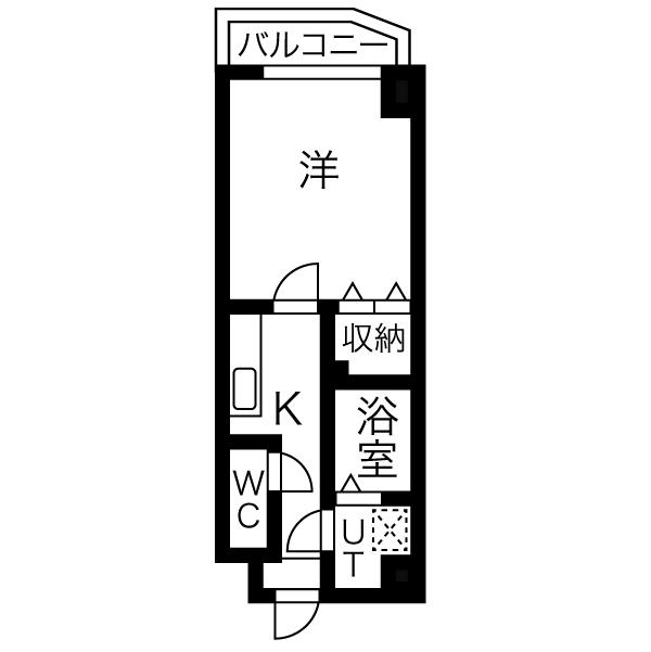 エムステージ今里(1K/2階)の間取り写真