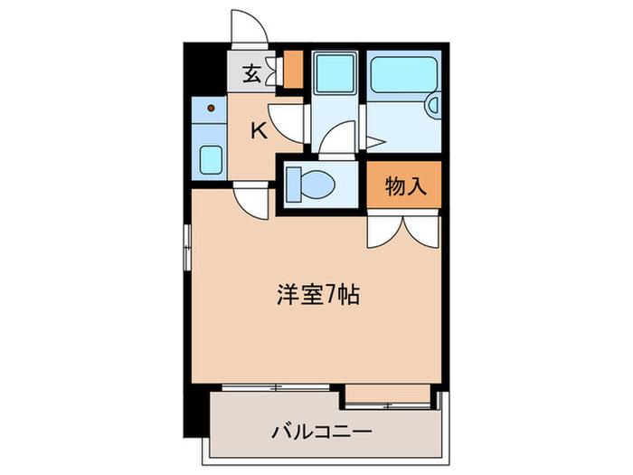 ダイアパレス姪浜(1K/6階)の間取り写真