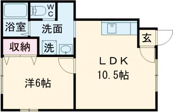 プレステージA(1LDK/1階)の間取り写真