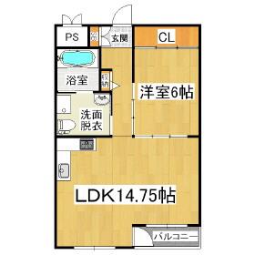 メゾンウエスト(1LDK/1階)の間取り写真