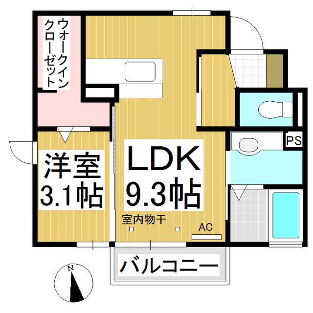 CASA日和 III(1LDK/1階)の間取り写真