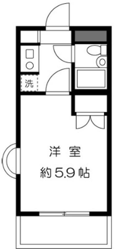 ジョイフル池上(ワンルーム/1階)の間取り写真