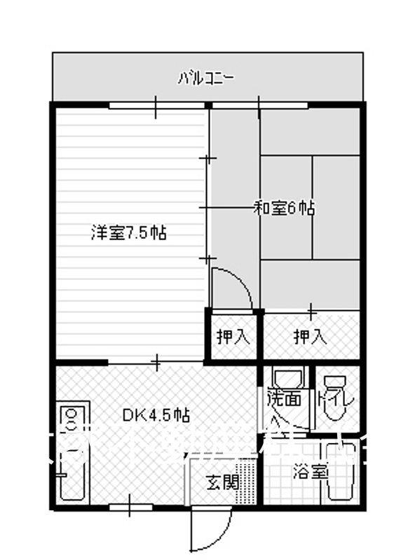 ヴィラコート西岡 I(2DK/2階)の間取り写真