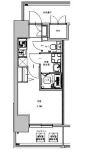 S-RESIDENCE金山FLAP(1K/14階)の間取り写真