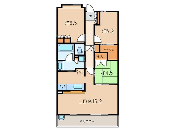 ジェイグラン甲子園口 (3LDK/3階)の間取り写真