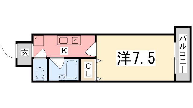 メゾンパルレ(1K/5階)の間取り写真