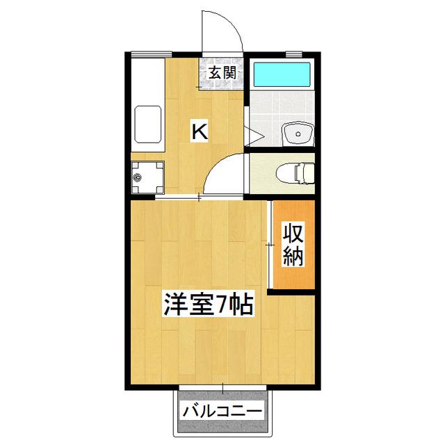 コーポサンシティ(1K/1階)の間取り写真