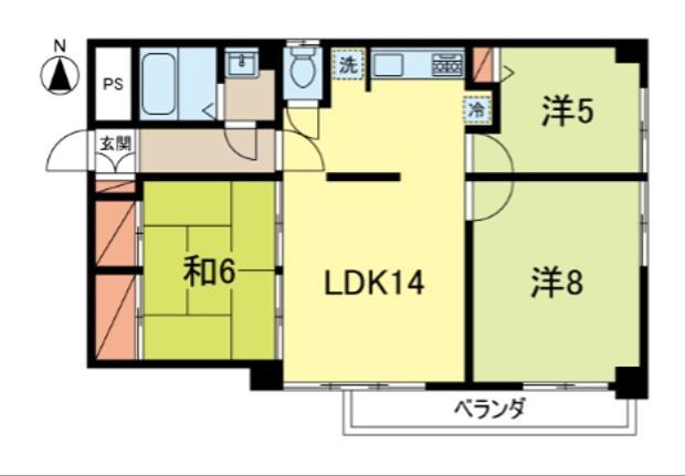 メトロ新高円寺マンション(3LDK/10階)の間取り写真