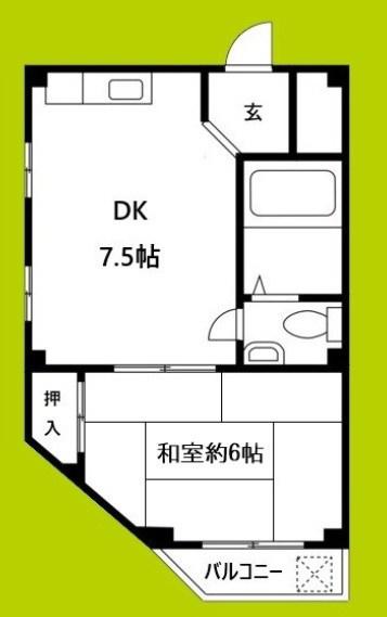 クリーン千島(1DK/4階)の間取り写真