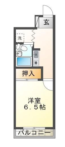メゾンアポロ(1K/4階)の間取り写真