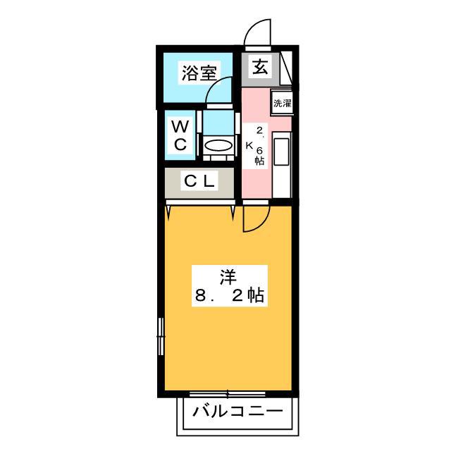 エスコートひばりヶ丘(1K/1階)の間取り写真