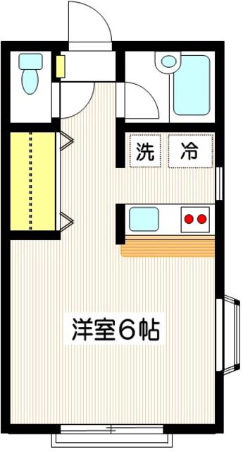 ツインピア(ワンルーム/2階)の間取り写真