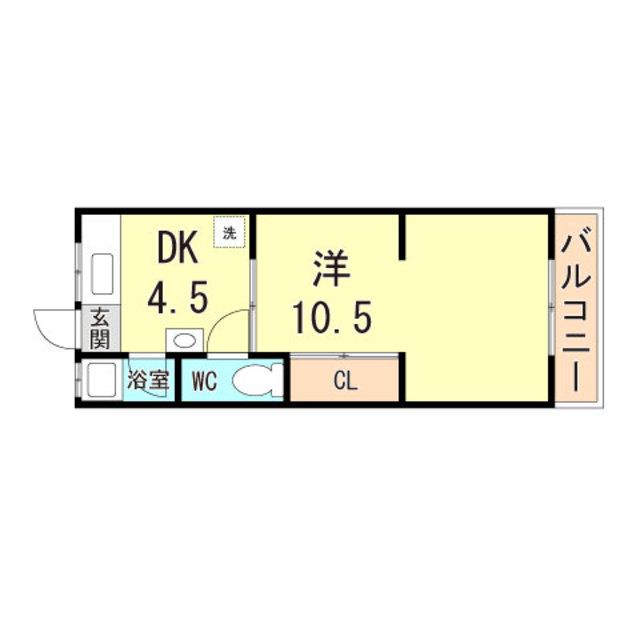 サンハイツ(1DK/2階)の間取り写真
