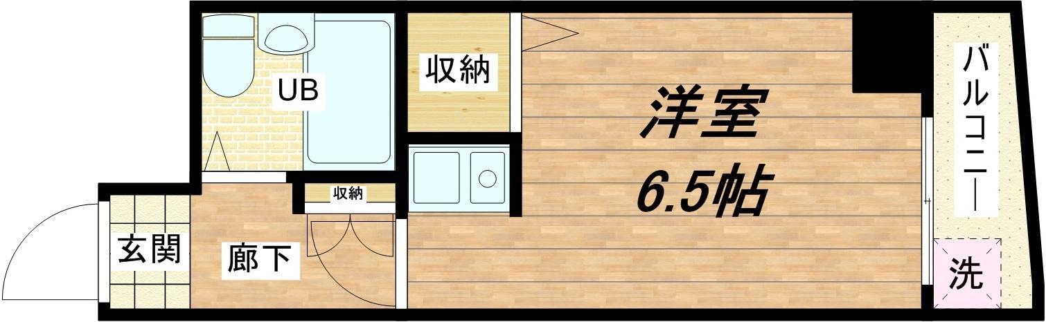 大国町青山ビル(ワンルーム/9階)の間取り写真