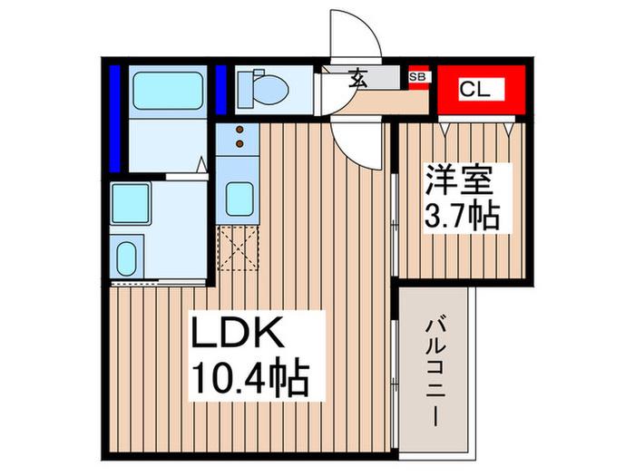 JK的場AP VI(1LDK/3階)の間取り写真