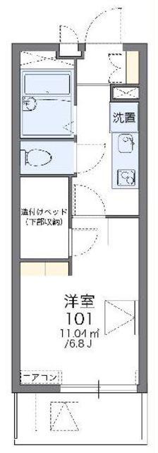 レオパレスラローズコリン(1K/1階)の間取り写真
