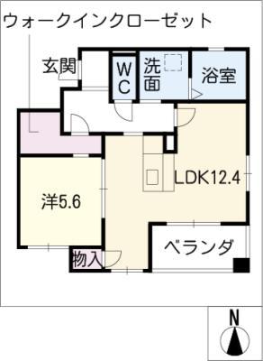 ラフィネ浦里(1LDK/3階)の間取り写真