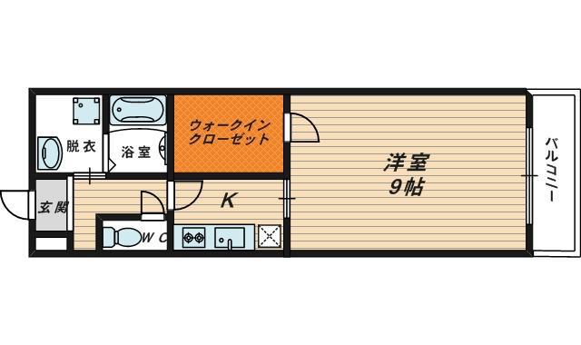 ラ・メゾネ(1K/4階)の間取り写真