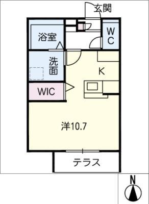 ミルキーウェイ(ワンルーム/1階)の間取り写真