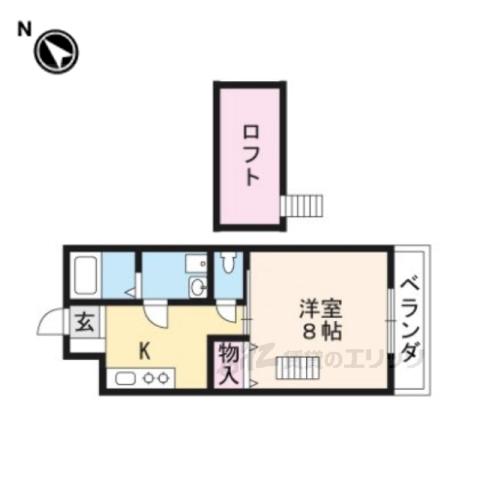 パルティール10(1K/2階)の間取り写真