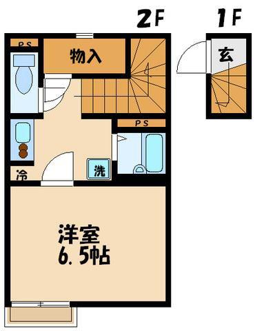 レオネクストグランドソレイユ(1K/2階)の間取り写真