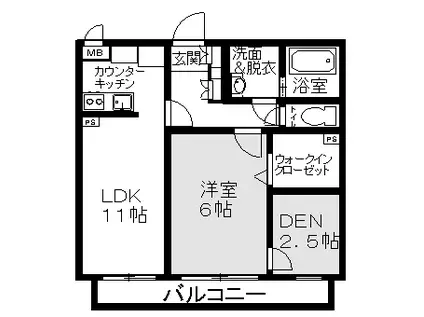 ファミーユ館林(1SLDK/2階)の間取り写真