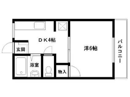 リックス(1K/2階)の間取り写真