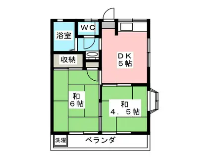 サンパレス(2DK/2階)の間取り写真